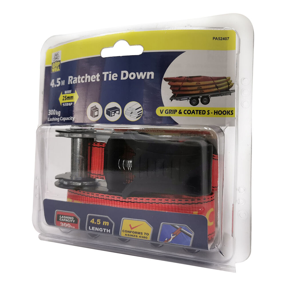 Gripwell Ratchet Tie Down 4.5m 360kg Supercheap Auto