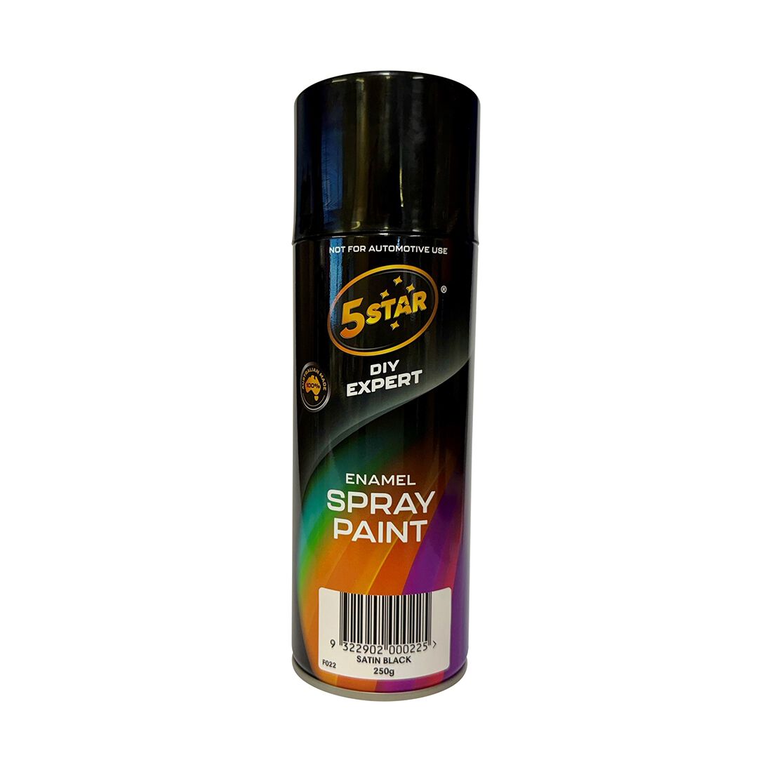 5 Star Enamel Spray Paint Satin Black 250g, , scaau_hi-res