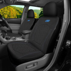 Skechers Gel Memory Foam Seat Covers Black/Blue Adjustable Headrests Airbag Compatible 30SAB, , scaau_hi-res