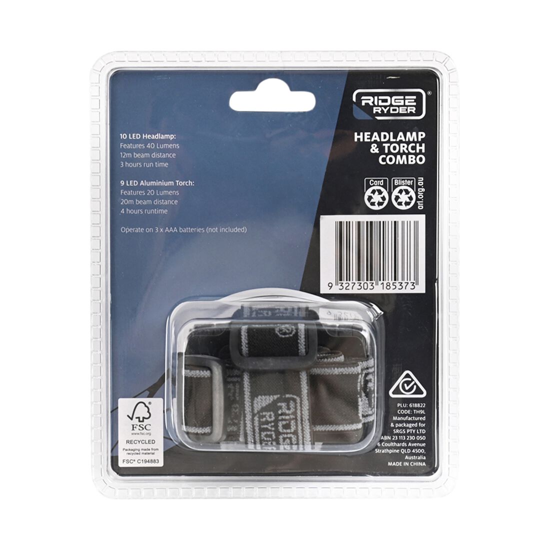 Ridge Ryder Headlamp & Torch Combo, , scaau_hi-res