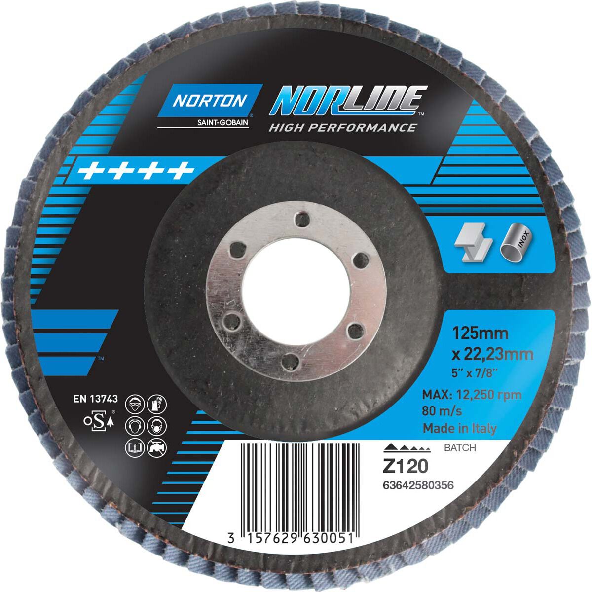 Norton Flap Disc 125mm, 120 Grit, , scaau_hi-res