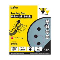 SIA Abrasives 125mm Wet & Dry Sanding Disc, 1948 Series, 8 Hole, 120 Grit, 5 Pack, , scaau_hi-res
