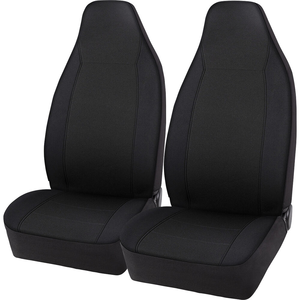 SCA Jacquard Seat Covers Black BuiltIn Headrests Airbag Compatible