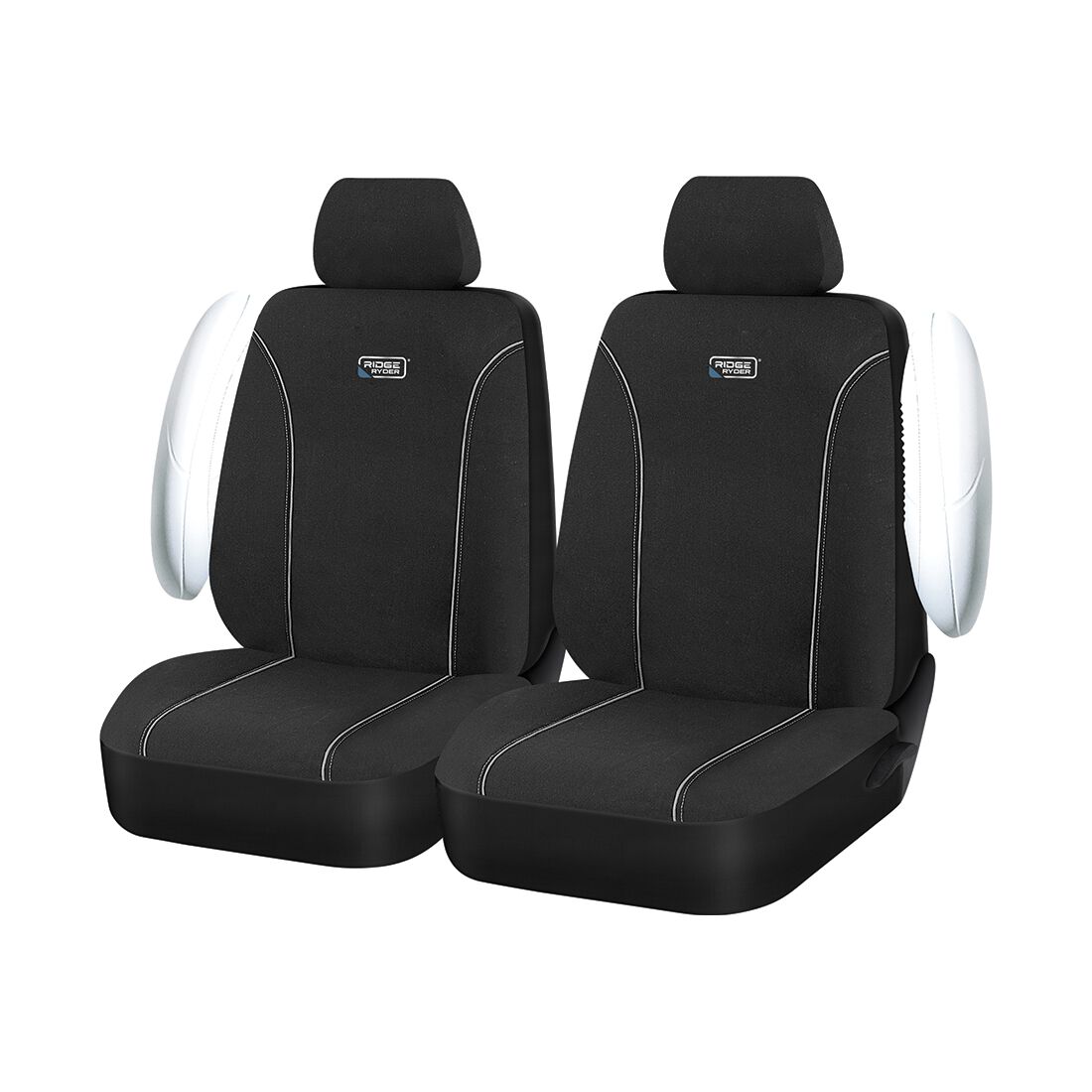 Ridge Ryder Canvas Seat Covers Black/Grey 30SAB, , scaau_hi-res