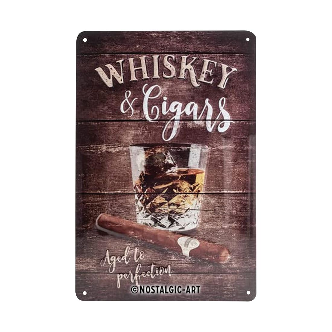 Nostalgic-Art Tin Sign 20x30cm Whiskey & Cigars, , scaau_hi-res
