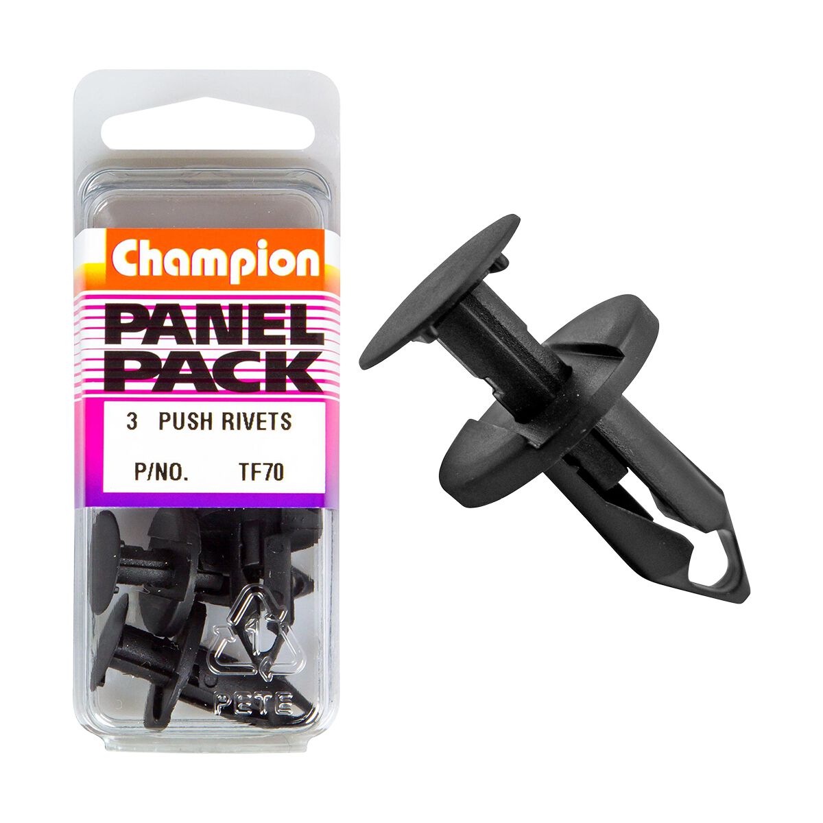 Champion Panel Pack Push Rivet Black TF70, 8mmx20mm, , scaau_hi-res