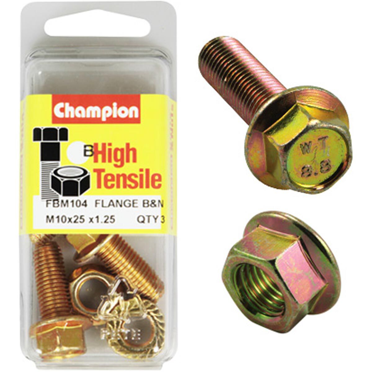 Champion Flange Bolts Metric 10 X 25 X 1.25, , scaau_hi-res