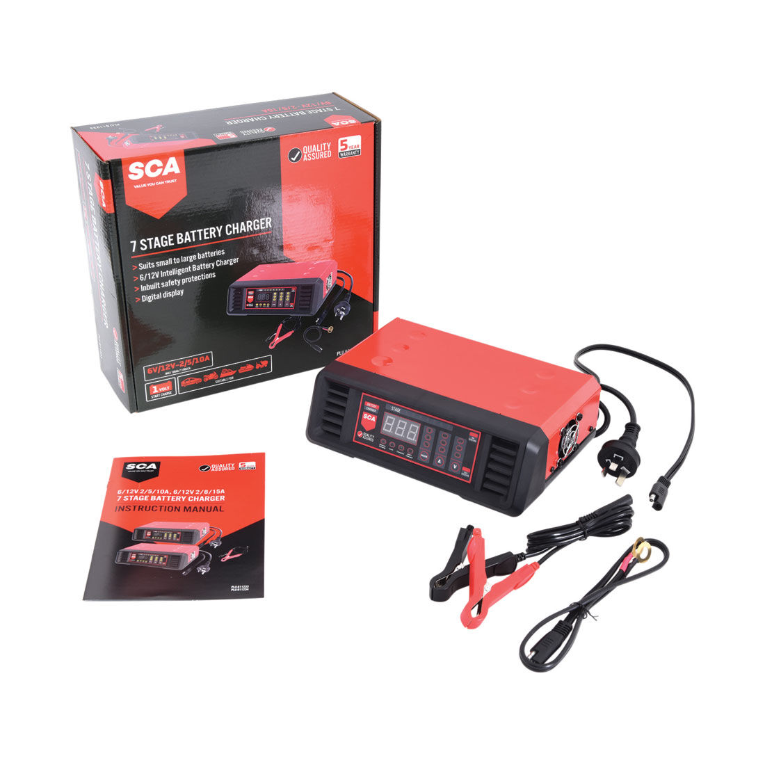 SCA 6 12V 2 5 10 Amp Battery Charger Supercheap Auto