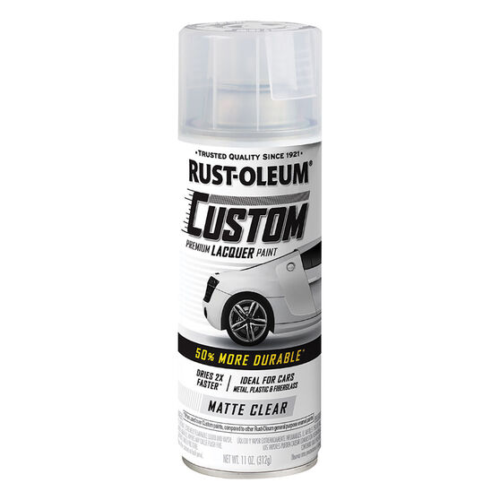 RustOleum Custom Premium Lacquer Paint, Matt Clear 312g Supercheap