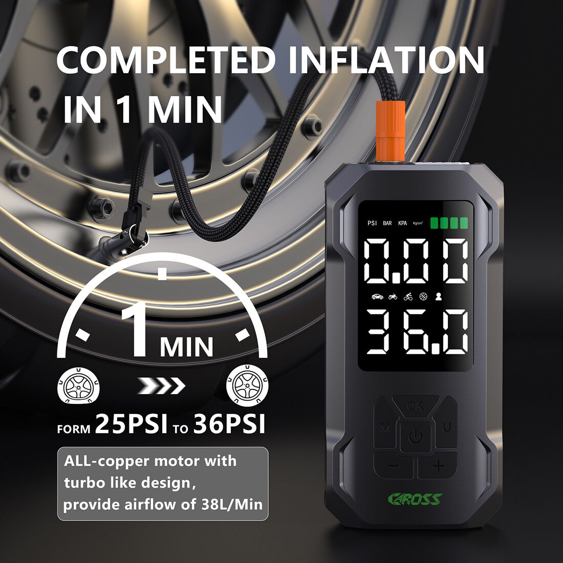 CAROSS 12V 150PSI Portable Air Compressor, , scaau_hi-res