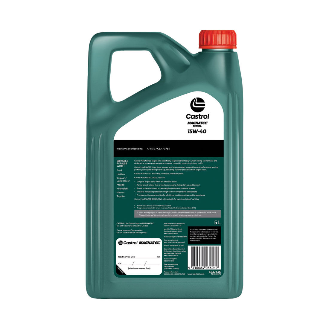 Castrol MAGNATEC Diesel Engine Oil, 15W-40, 5 Litres, , scaau_hi-res