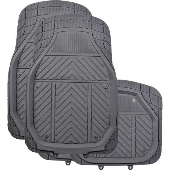Ridge Ryder Deep Dish Combo Carpet/PVC Car Floor Mats - Set of 4, Charcoal, , scaau_hi-res