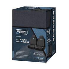 Ridge Ryder Canvas Seat Covers Charcoal/Black Piping Adjustable Headrests Airbag Compatible 30SAB, , scaau_hi-res