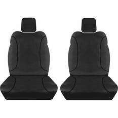 Tradies Canvas Ready Made Seat Covers Front Pair Black suits BT50/DMAX, , scaau_hi-res