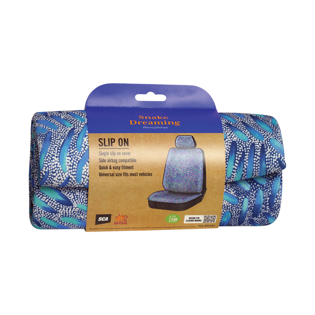 Snake Dreaming Slip On Seat Covers Leaf Neoprene Adjustable Headrests Airbag Compatible, , scaau_hi-res