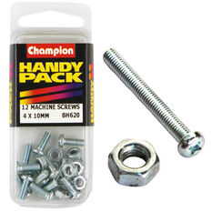 Champion Handy Pack Machine Screws and Nuts BH620, 4mm X 10mm, , scaau_hi-res