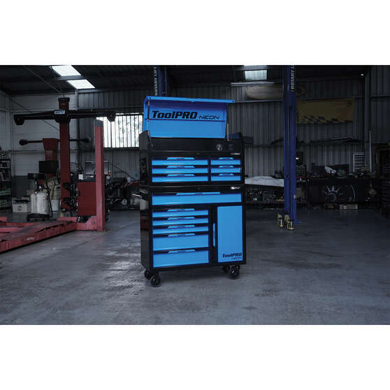 ToolPRO Neon Tool Cabinet Blue 6 Drawer 42 Inch, , scaau_hi-res