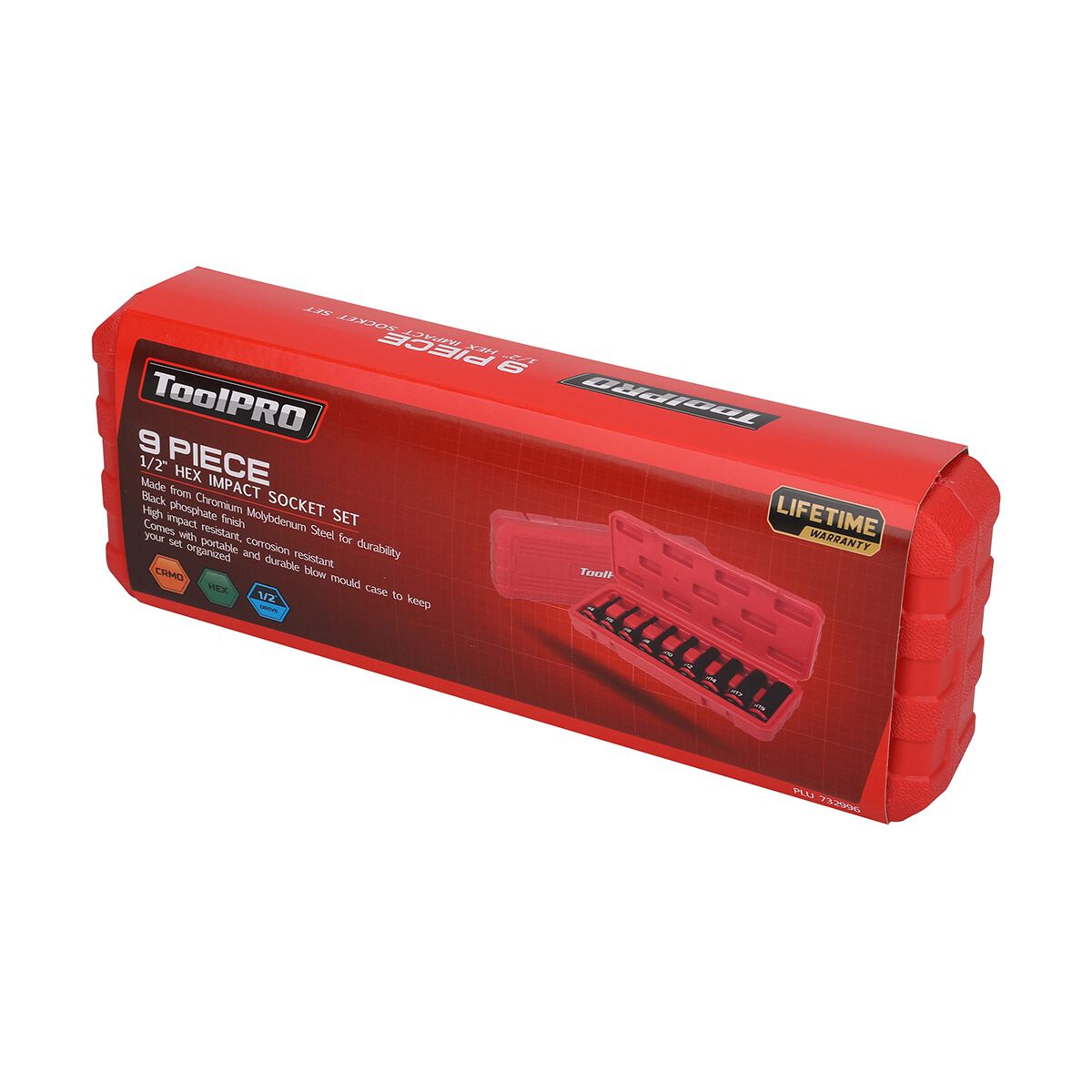 ToolPRO Impact Socket Set 1/2" Drive Hex Metric 9 Piece, , scaau_hi-res