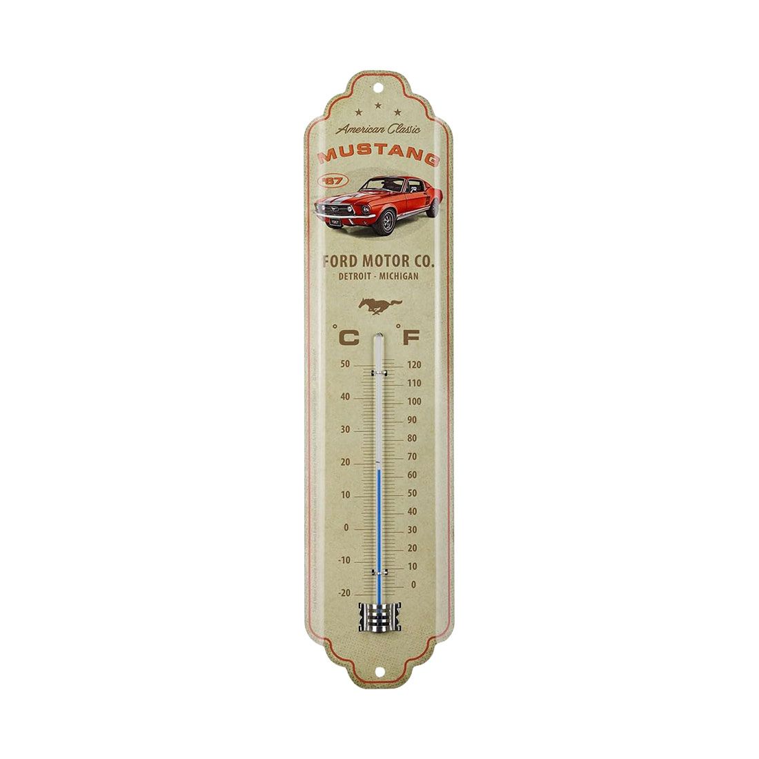 Nostalgic-Art Metal Thermometer Ford Mustang - GT 1967 Red, , scaau_hi-res