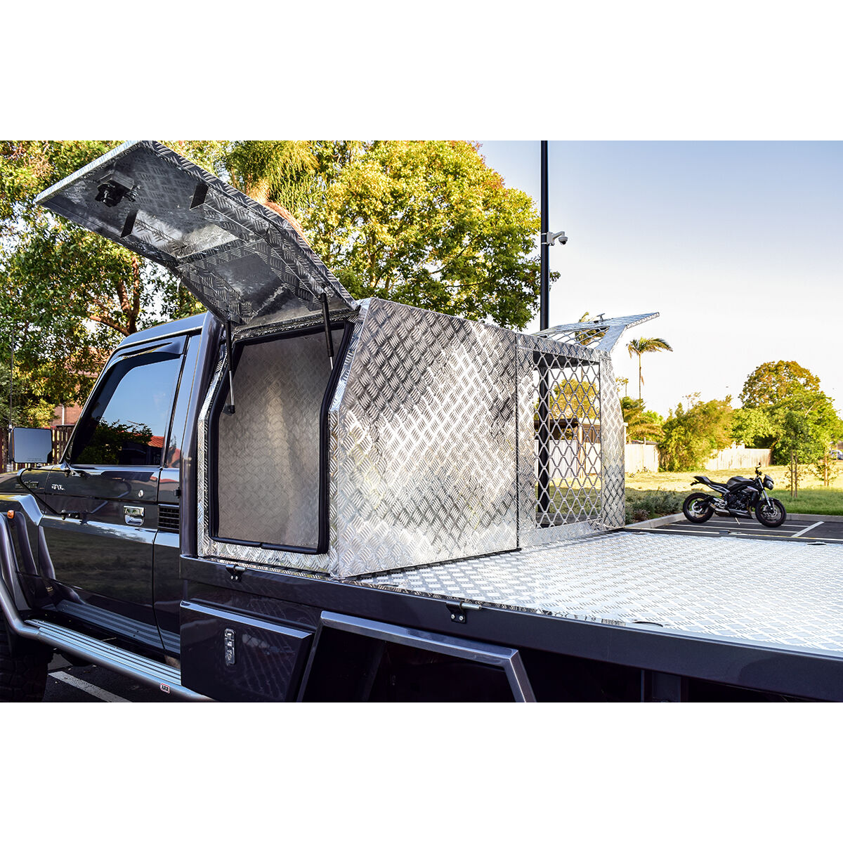 ToolPRO Dog Box - Modular, Aluminium Checker Plate, , scaau_hi-res