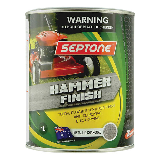 Septone® Hammer Finish Paint, Charcoal - 1 Litre, , scaau_hi-res