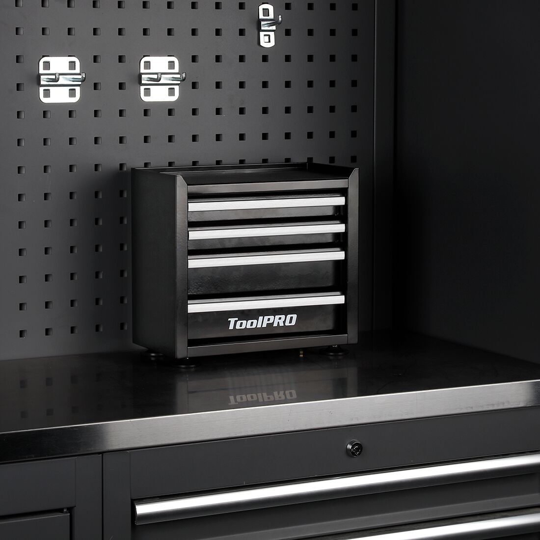 ToolPRO Mini Tool Cabinet 4 Drawer Black, , scaau_hi-res