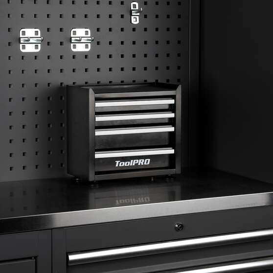 ToolPRO Mini Tool Cabinet 4 Drawer Black, , scaau_hi-res