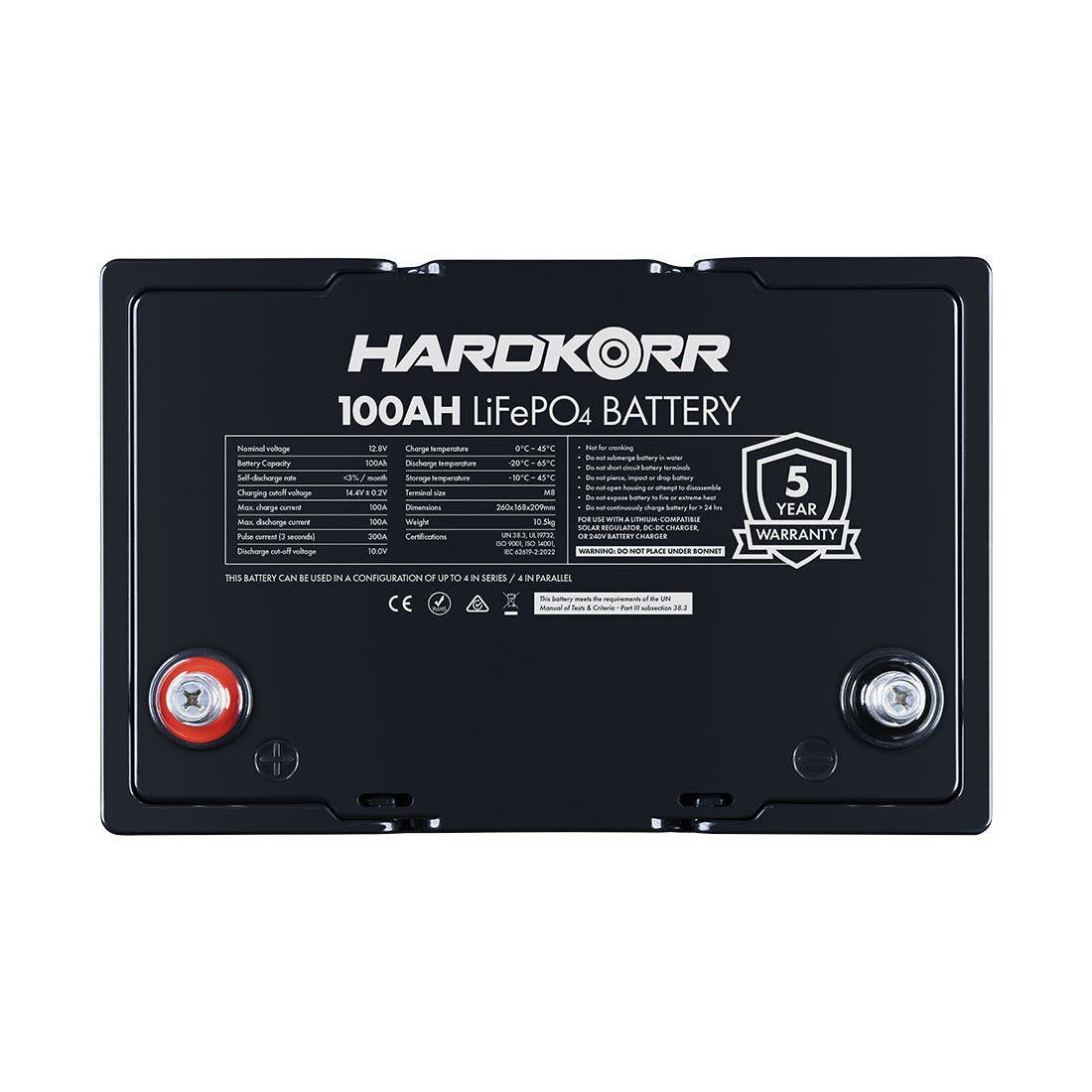 Hardkorr 100Ah Black Series LiFePO4 Deep Cycle Battery, , scaau_hi-res