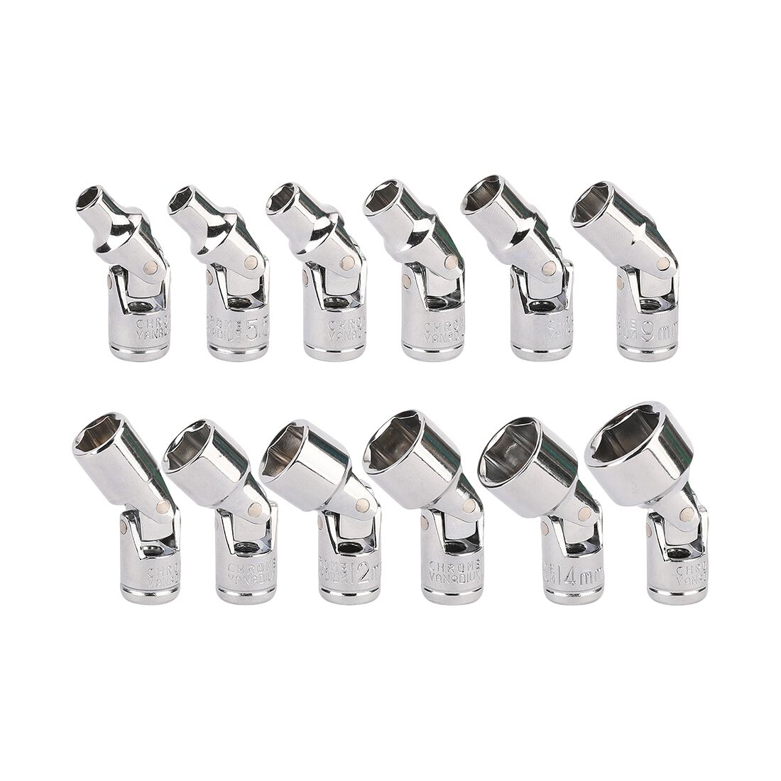 ToolPRO 1/4" Uni Joint Shallow Socket Set 12 Piece, , scaau_hi-res