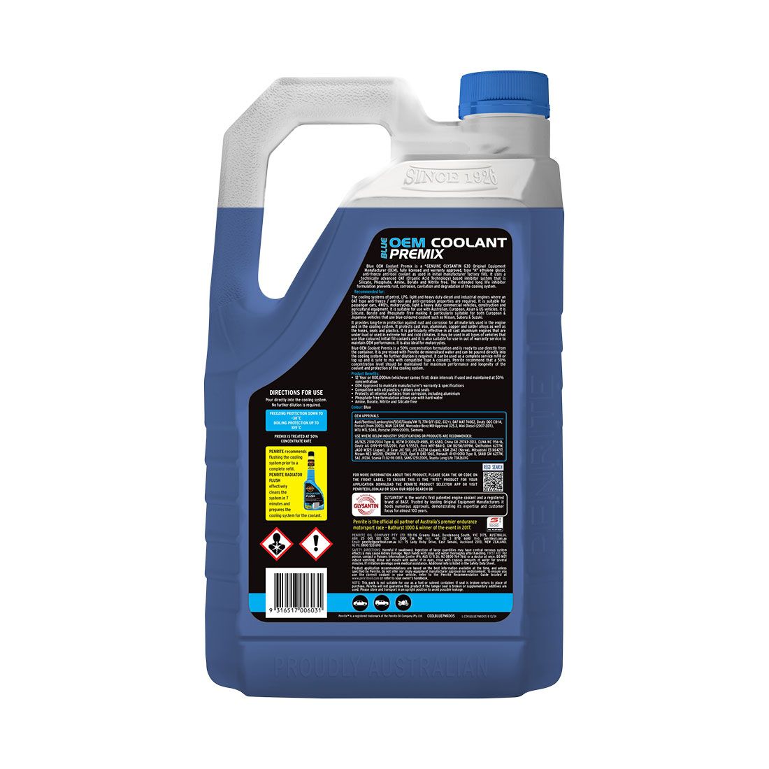 Penrite Blue Long Life Anti Freeze / Anti Boil Coolant Premix - 5 Litres, , scaau_hi-res