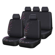 SCA Blossom Seat Cover Pack Purple/Orange Adjustable Headrests Airbag Compatible 30&06H SAB, , scaau_hi-res