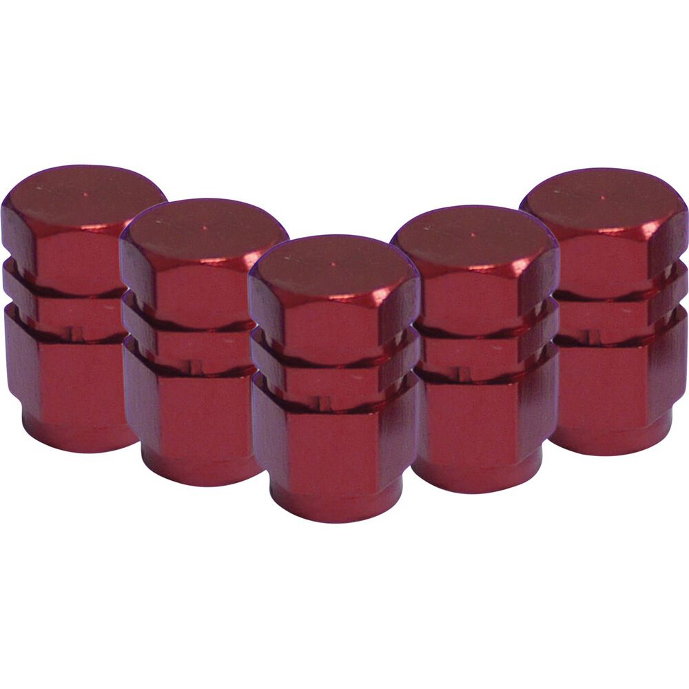 SCA Valve Stem Caps Red, 5 Pack Supercheap Auto