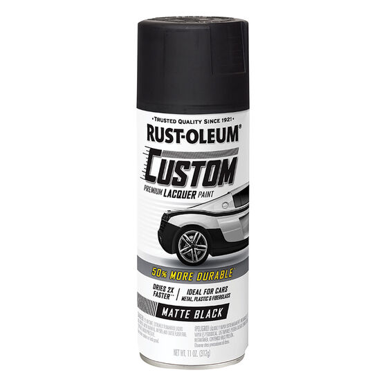 Rust-Oleum Custom Premium Lacquer Paint, Matt Black - 312g, , scaau_hi-res