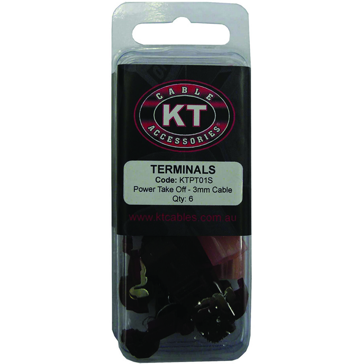 KT Cable Power Take Off Connector - 3mm Red, 6 Pack, , scaau_hi-res