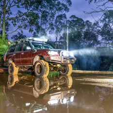 Ridge Ryder Laser LED Driving Light w/harness - 224mm 100W, , scaau_hi-res