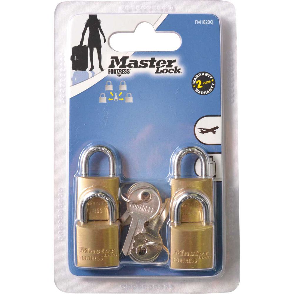 Master Lock Fortress Padlock 20mm, 4 Pack Supercheap Auto