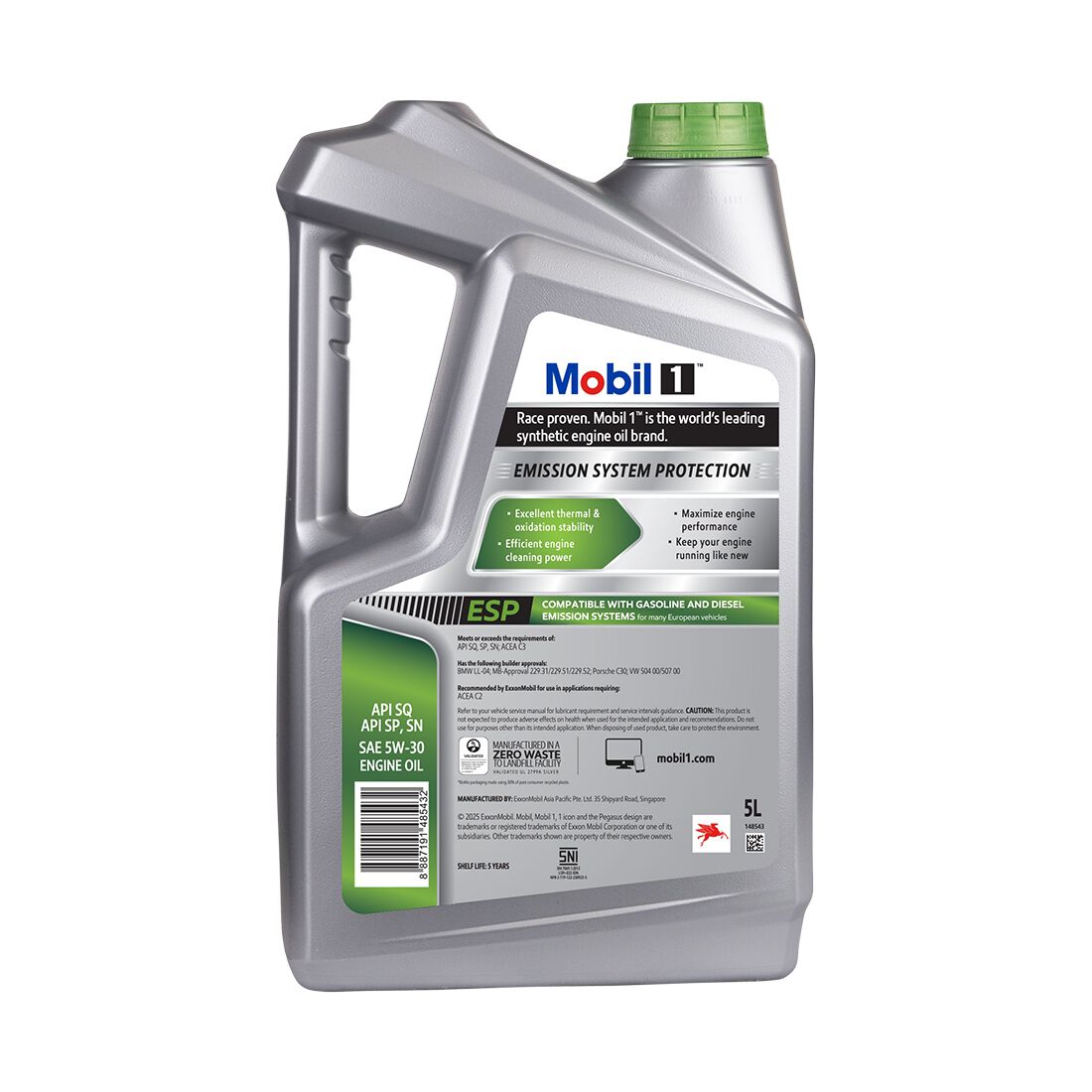 Mobil 1 ESP Engine Oil 5W-30 5 Litre, , scaau_hi-res