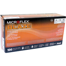 MICROFLEX Blaze Organge Nitrile Gloves - Xlarge 100 Pack, , scaau_hi-res