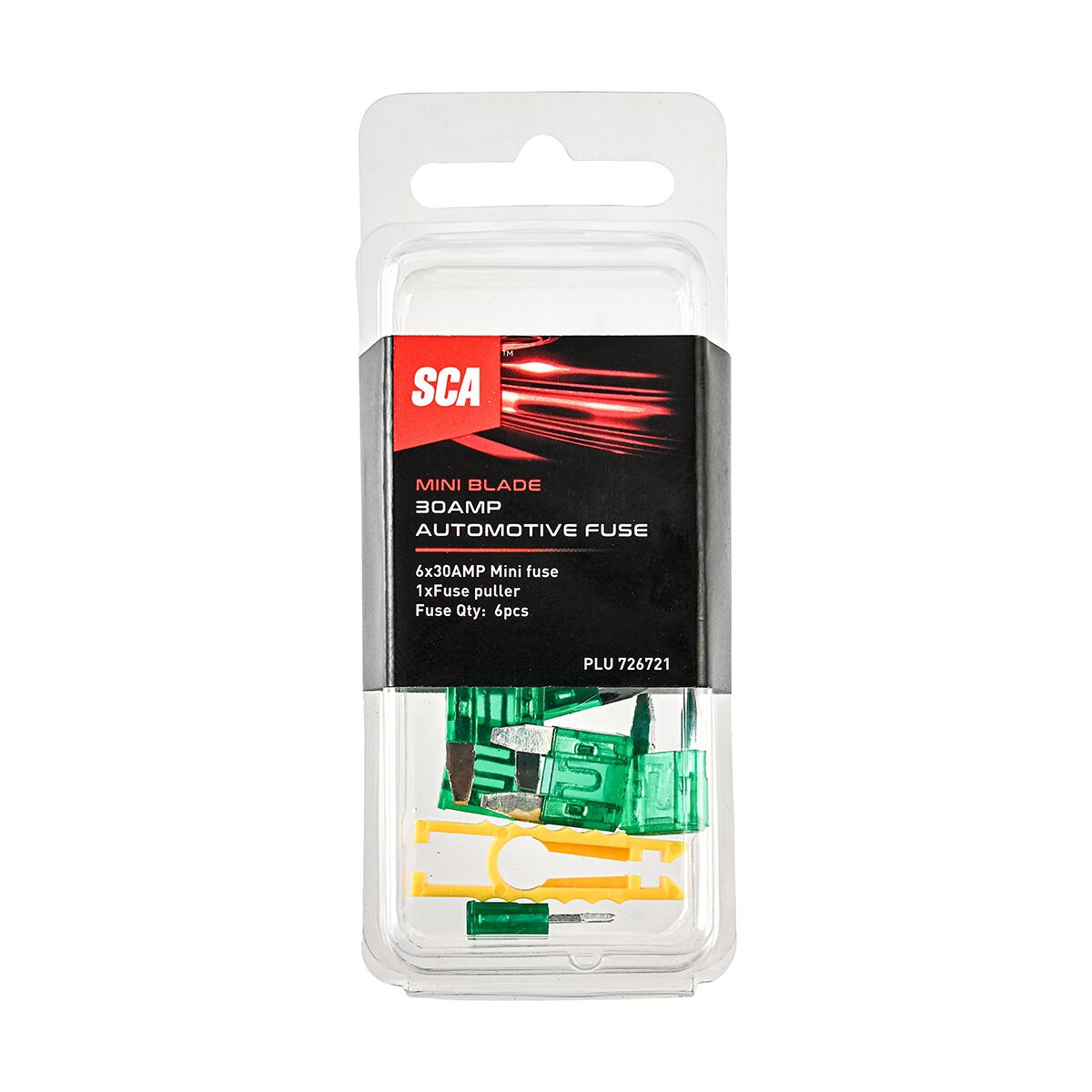 SCA Automotive Fuses - Mini Blade, 30 Amp, 6 Piece, , scaau_hi-res