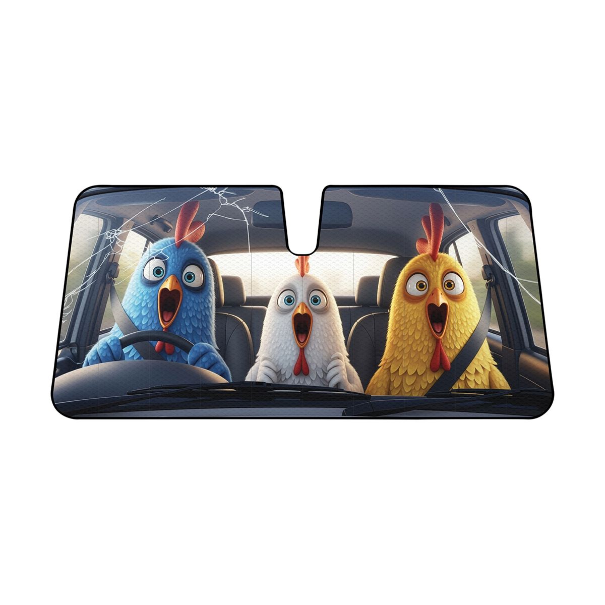 Chicken Family Sunshade Accordion Front, , scaau_hi-res