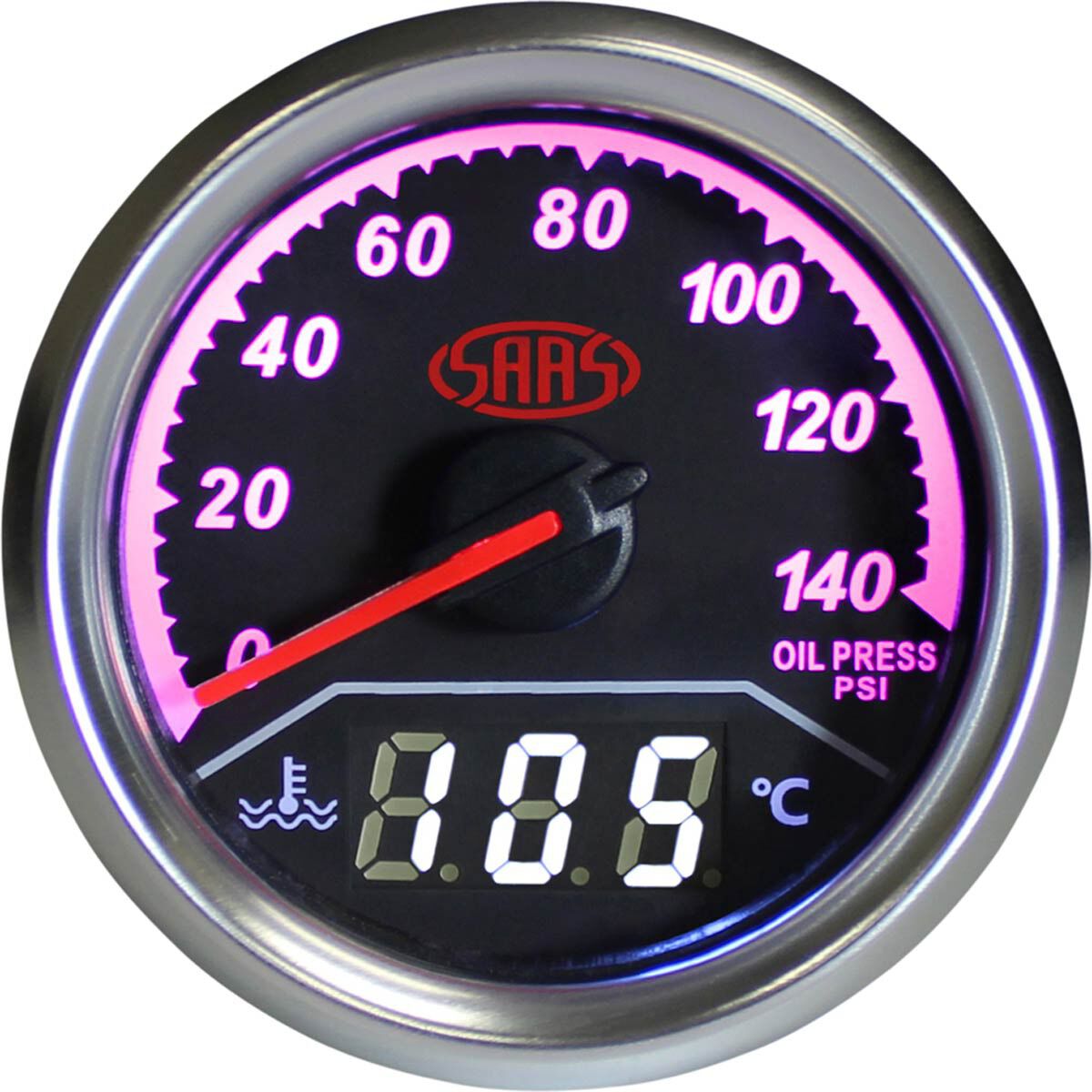 SAAS Dual Oil Pressure / Water Temperature Trax Gauge - Black, , scaau_hi-res