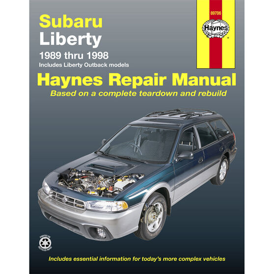 Haynes Car Manual For Subaru Liberty 1989-1998 - 89706, , scaau_hi-res