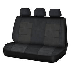 SCA Premium Jacquard and Velour Seat Covers Black Rear Seat Size Adjustable Zips 06H, , scaau_hi-res