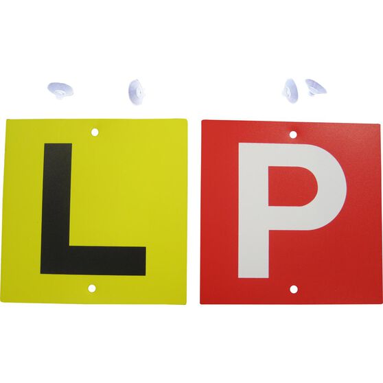 SCA L and P Plate - Double Sided, White Standard, VIC/WA, 2 Pack, , scaau_hi-res