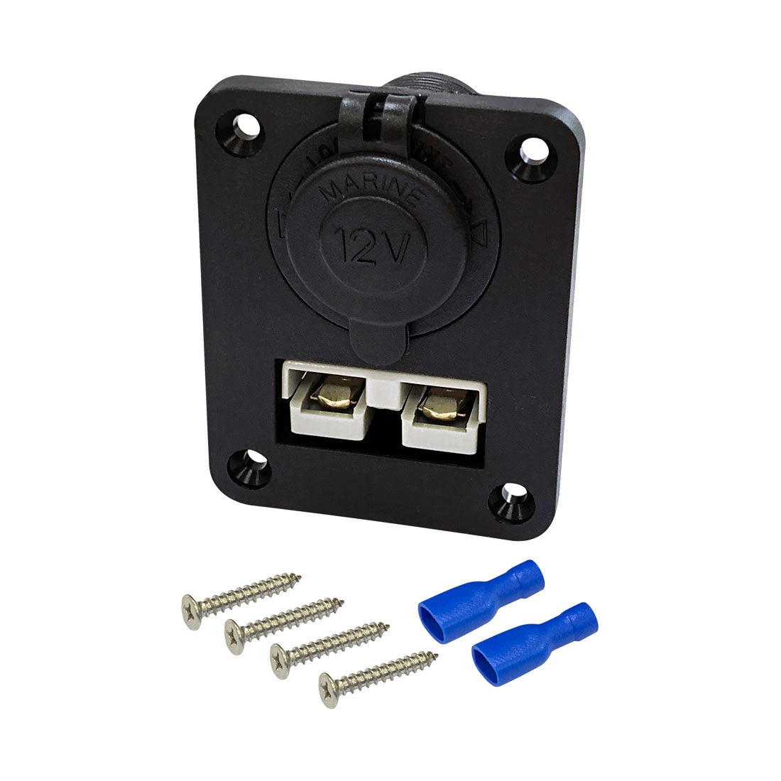 Ridge Ryder 50 Amp Connector Flush Mount w/ 12V Socket, , scaau_hi-res