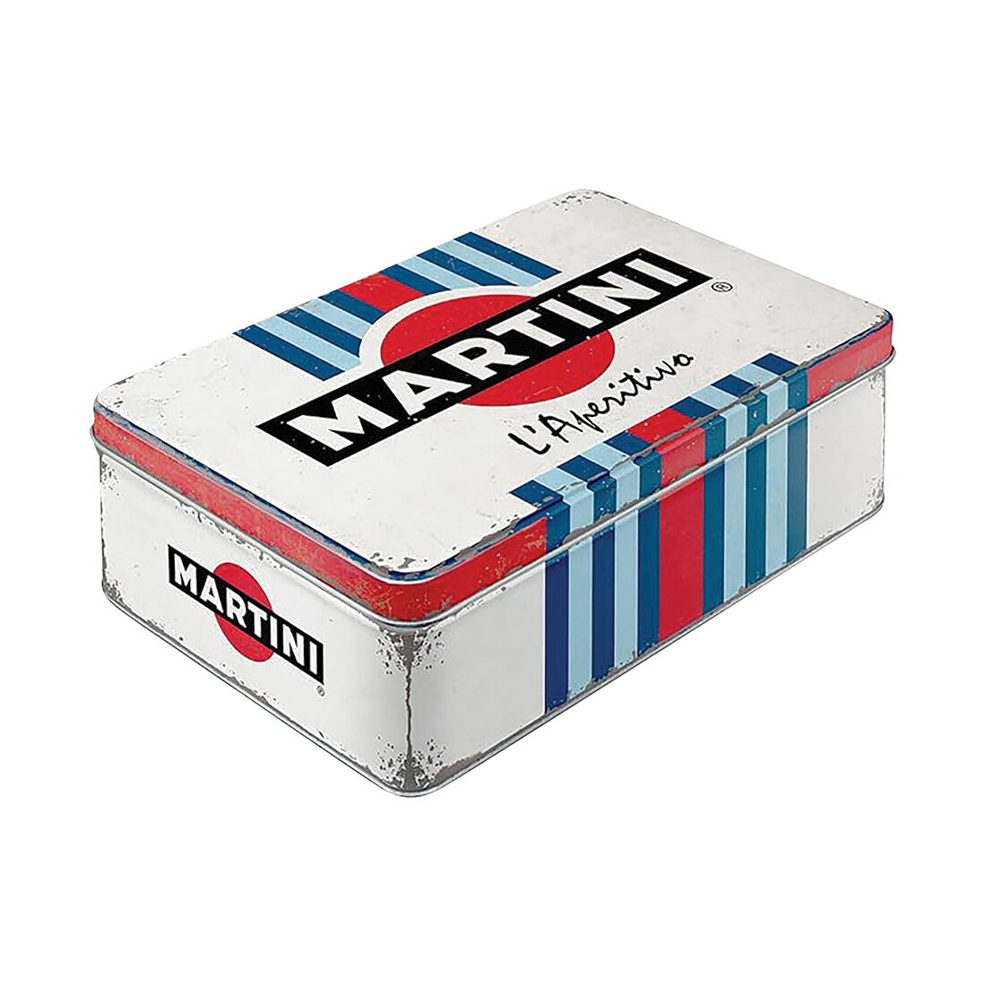 Nostalgic-Art Flat Tin Box with Separate Lid - Martini - L&aacute;peritivo Racing Stripes, , scaau_hi-res
