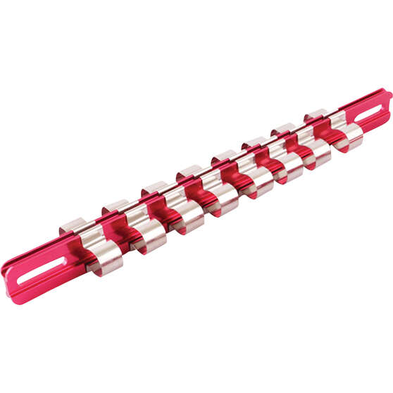 ToolPRO Socket Rail Aluminium 1/2" Drive 16 Clip, , scaau_hi-res
