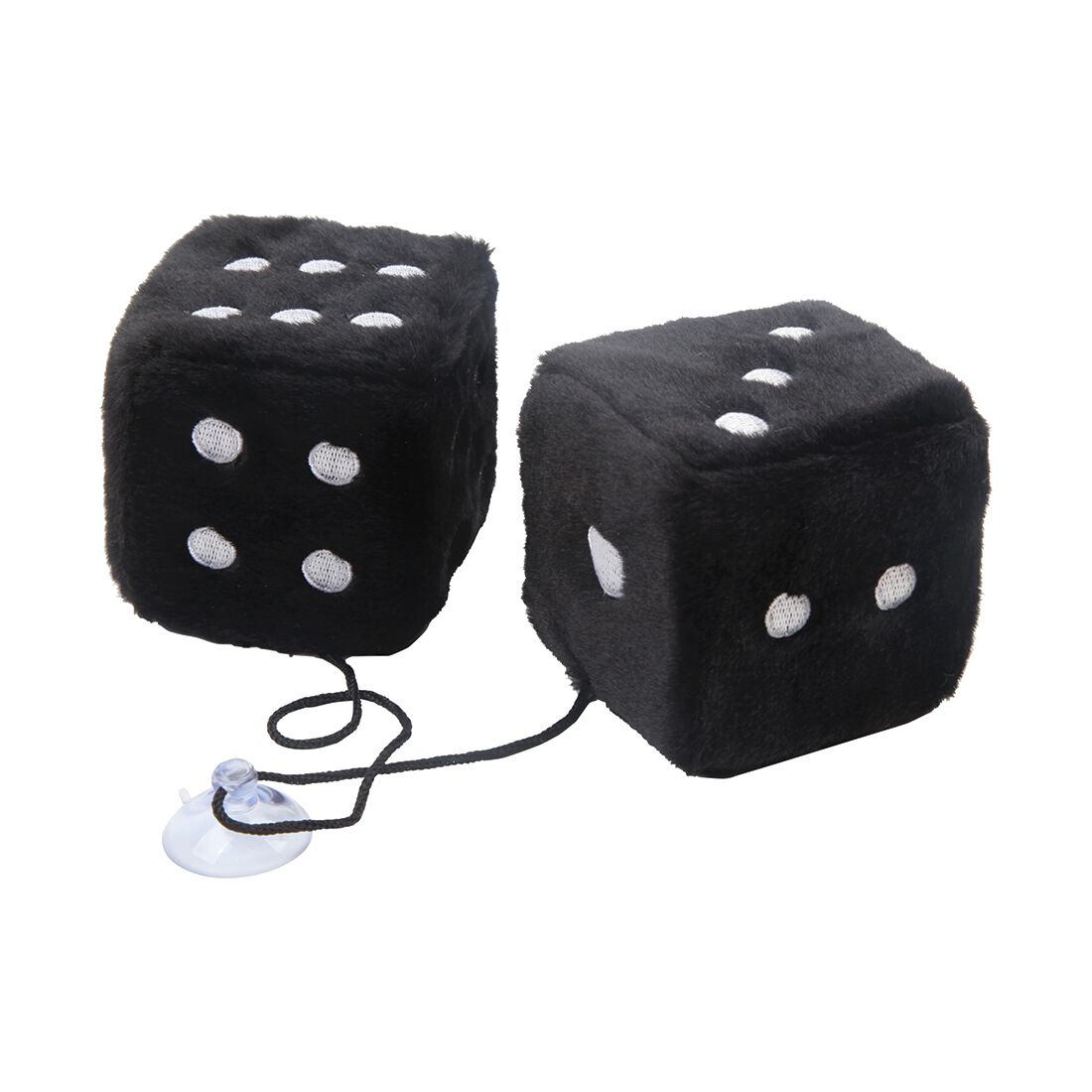 Hanging Fluffy Plush Dice Black, , scaau_hi-res