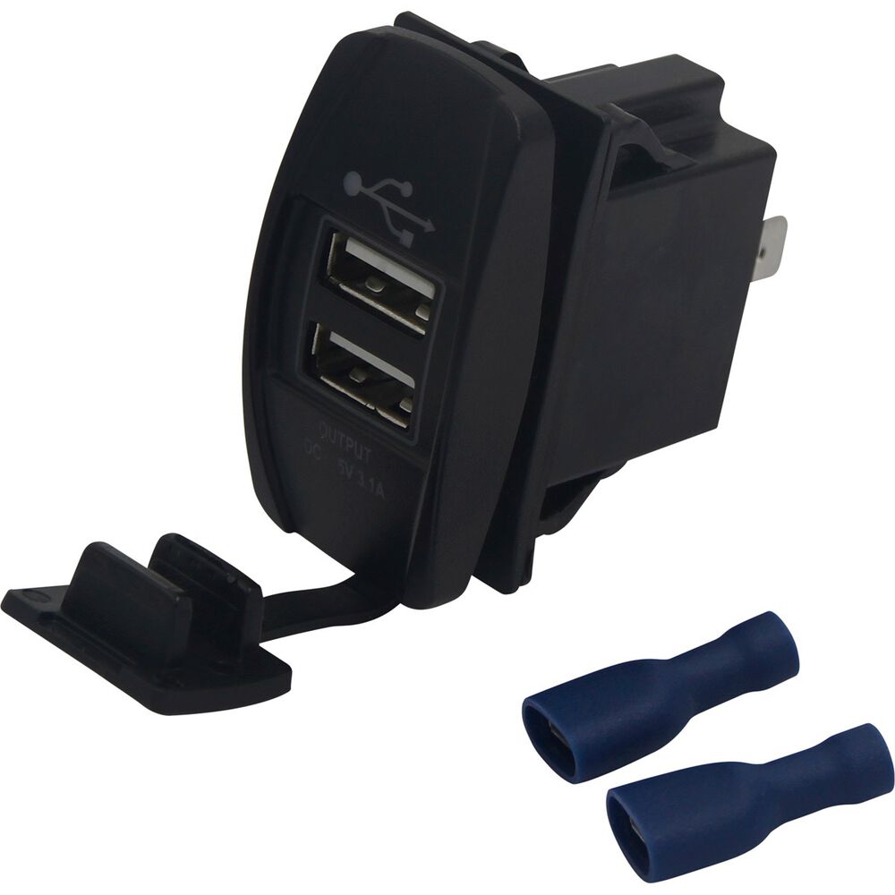 Panel Mount Socket, Dual USB Supercheap Auto