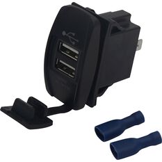 Panel Mount - Socket, Dual USB, , scaau_hi-res
